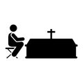 Man coffin grief funeral icon. Element of pictogram death illustration Royalty Free Stock Photo