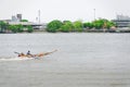 Man on Colorful Speed Boat in Chao Phraya River