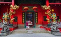 A man coming to the Chinese temple in Kuala Lumpur, Malaysia Royalty Free Stock Photo