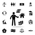 man of communism bread in exchange for money icon. Detailed set of communism and socialism icons. Premium graphic design. One of Royalty Free Stock Photo