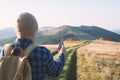 Man with compass in hand Royalty Free Stock Photo