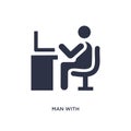 man with computer screen icon on white background. Simple element illustration from behavior concept Royalty Free Stock Photo