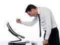 Man computing computer conflict bug concept Royalty Free Stock Photo