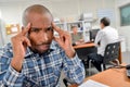 Man concentrating in office