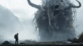 Man Confronts Mythological Monster In Unreal Engine 5 Movie Still