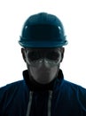 Man construction protective workwear silhouette portrait Royalty Free Stock Photo