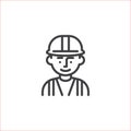 Man construction worker line icon Royalty Free Stock Photo