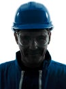 Man construction workwear silhouette portrait Royalty Free Stock Photo