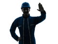 Man construction workwear silhouette portrait Royalty Free Stock Photo