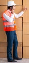 Man contractor working in box delivery relocation service Royalty Free Stock Photo