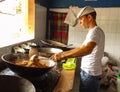 man cooking chinese rice