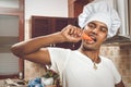 Man cooking in modern kitchen Royalty Free Stock Photo