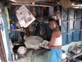 Man cooking on the street of Kolkata Royalty Free Stock Photo