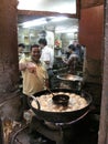 Man cooking on the street in Kolkata Royalty Free Stock Photo