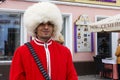 Russia, Kazan, may 1, 2018, a man in a Cossack costume, editorial