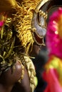 Man in costume nottinghill carnival london Royalty Free Stock Photo