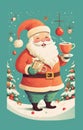 santa man mug claus christmas holiday home cute merry domicile male. Generative AI.