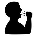 Man coughing vector icon Royalty Free Stock Photo