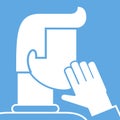 Man coughs icon, flat style, vector sign