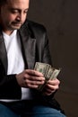 Man Counting Cash Royalty Free Stock Photo