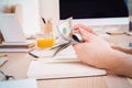 Man counting money side Royalty Free Stock Photo