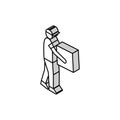 man courier isometric icon vector illustration Royalty Free Stock Photo
