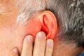 Man Covering Ear With Hand Royalty Free Stock Photo