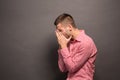 Man covering eyes his face Royalty Free Stock Photo