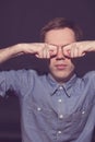 Man covering face with his both hands Royalty Free Stock Photo