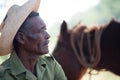 Man working at Tobacco Farm