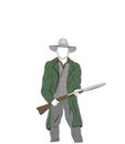 Man is a cowboy. stands with a gun. vector illustration. Royalty Free Stock Photo