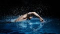 Man crawls. Water sports concept