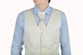 For man cream white vest with jacquard pattern