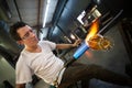 Man Creating Glass Object Royalty Free Stock Photo
