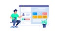 Man Creating Website Design, Web Development and UI UX, Digital Agency, vector design Generative AI Royalty Free Stock Photo