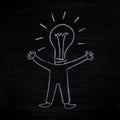 Man with creative idea (man-bulb)