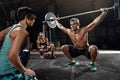 Man cross strongman training - workout Royalty Free Stock Photo