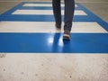 Man crosses the road Royalty Free Stock Photo