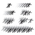 Man crowd running figures on white background for graphic and web design, Modern simple vector sign. Internet concept. Trendy
