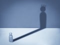 Man with crown shadow. Business symbol of ambition, success, motivation, leadership