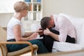 Man crying during psychological therapy Royalty Free Stock Photo