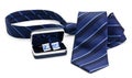 Man cuff links in box and tie isolated Royalty Free Stock Photo