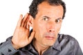Man cupping hand behind ear Royalty Free Stock Photo