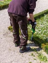 Man cuts a hedge Royalty Free Stock Photo