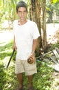 Man cutting coconut Nicaragua