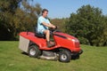 Man cutting his grass Royalty Free Stock Photo