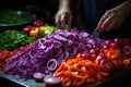 man cutting white onion with knife Royalty Free Stock Photo