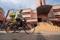 A man cycle to pasar Siti Khdijah.