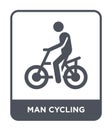 man cycling icon in trendy design style. man cycling icon isolated on white background. man cycling vector icon simple and modern Royalty Free Stock Photo