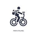 man cycling icon on white background. Simple element illustration from behavior concept